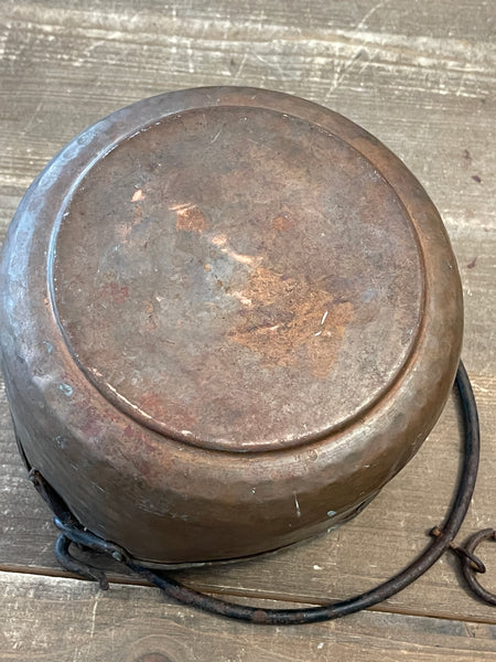 Primitive Antique Hammered Copper Pot bottom