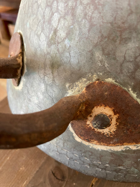 Primitive Hammered Copper Water Jug hand pounded rivets