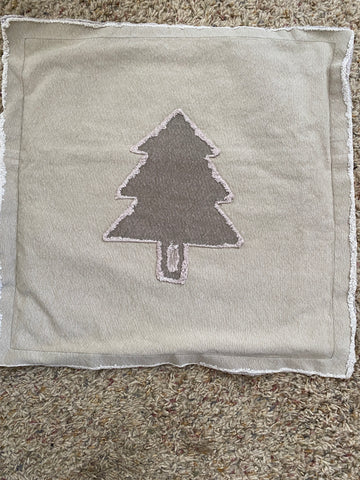 Cotton pillow with Embroidered Tree