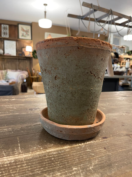 Terra cotta pot with saucer