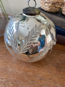6" Round Mercury Glass Ball Ornament