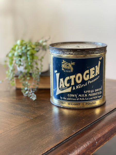 Vintage Lactogen Collectible Advertising Tin 1 Pound