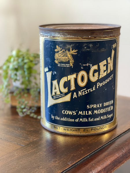 Vintage Lactogen Collectible Advertising Tin 2.5 Pound