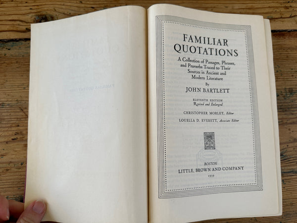 1939 Familiar Quotations By John Bartlett title page