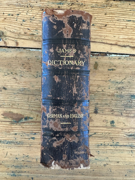 1916 James German and English Dictionary spine