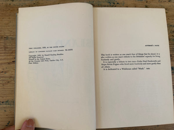 1953 The Naked Island By Russell Braddon copyright page