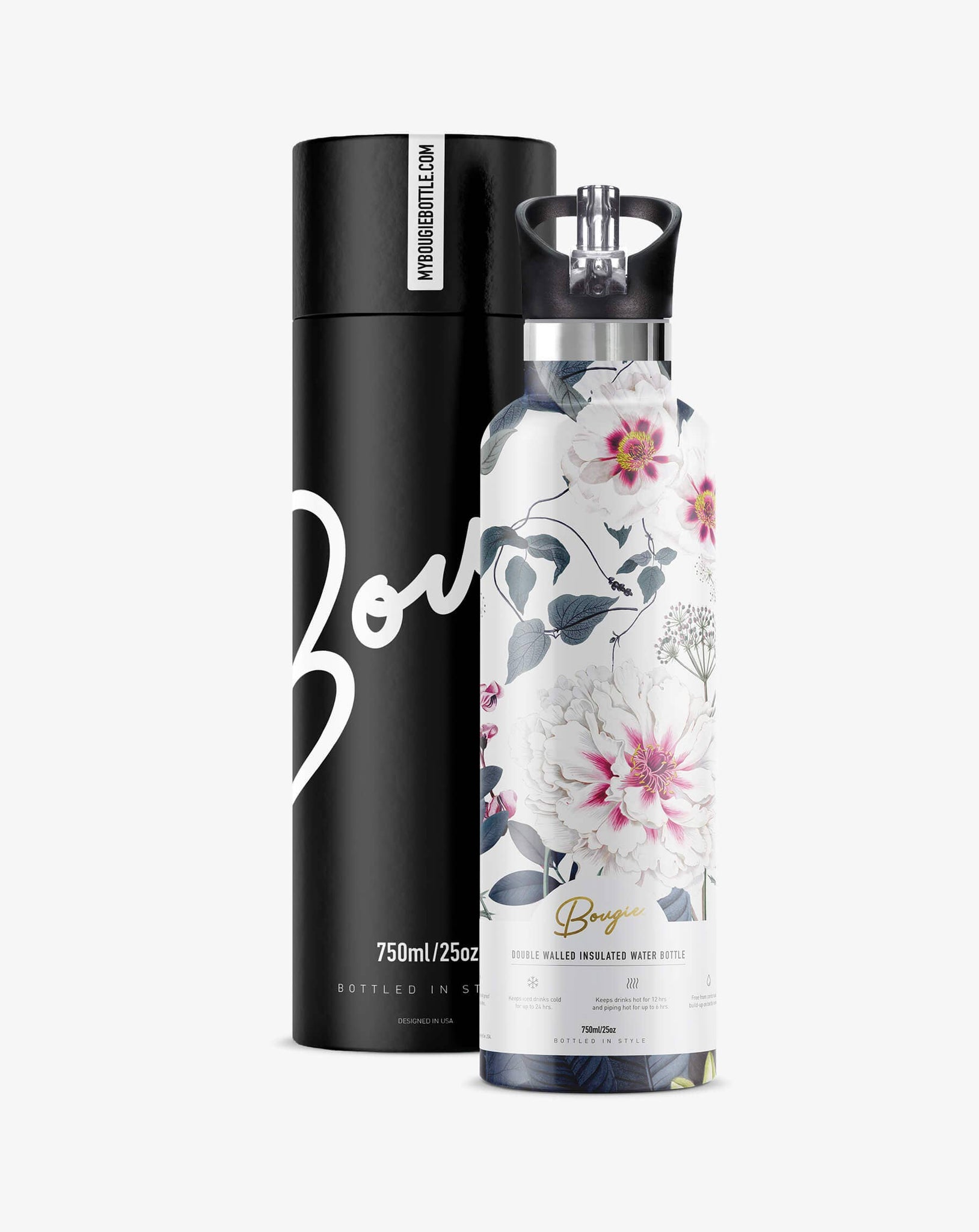 PEONY Insulated Water Bottle with Gift Tube