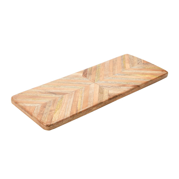 Wood Cheese/Cutting Board with Chevron Pattern side view