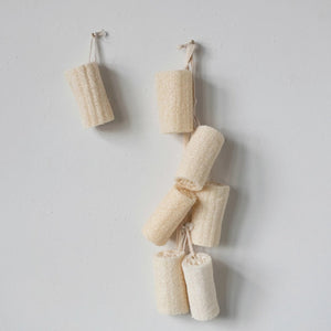 Natural Loofah Brush with Cotton Rope Hanger