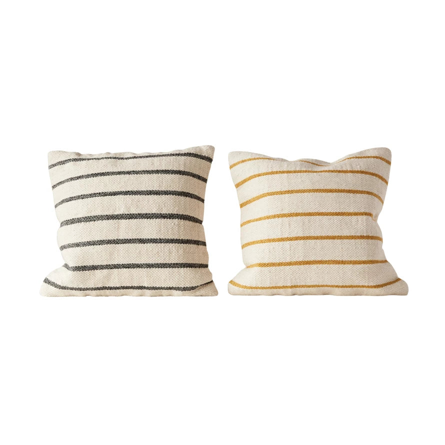 Woven Wool Blend Striped Pillow