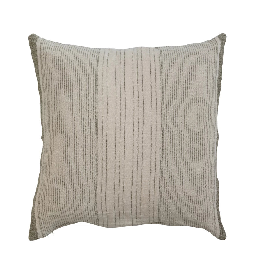 20" Cotton Double Cloth Pillow, Down Fill
