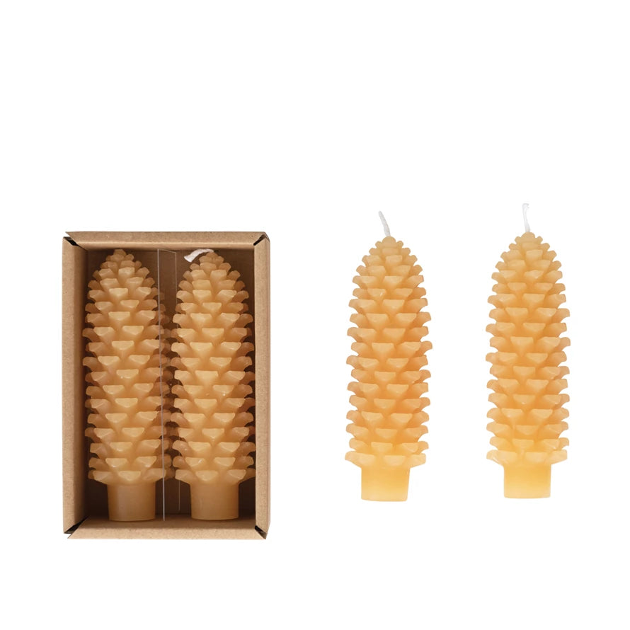 Unscented Pinecone Shaped Taper Candles