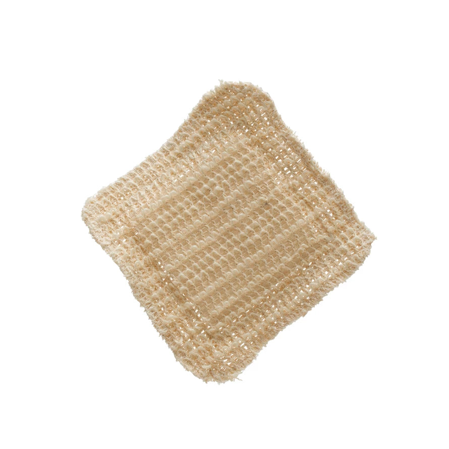 Square Sisal and Cellulose Sponge, Natural